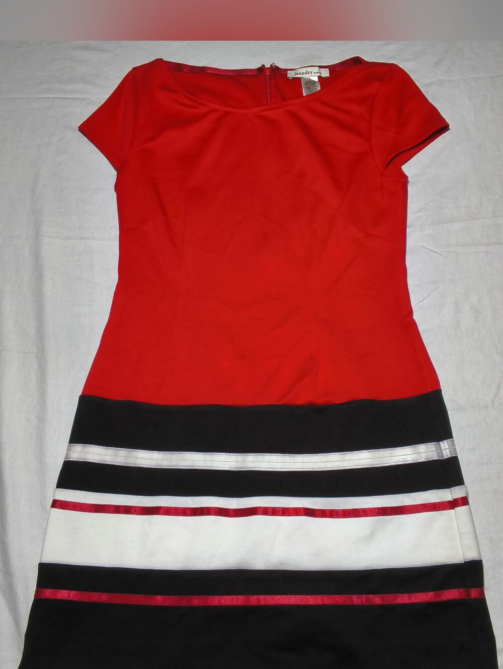 Laundry by Design Red Black Colorblock Dress Size 4 Short Sleeve Cocktail Party
